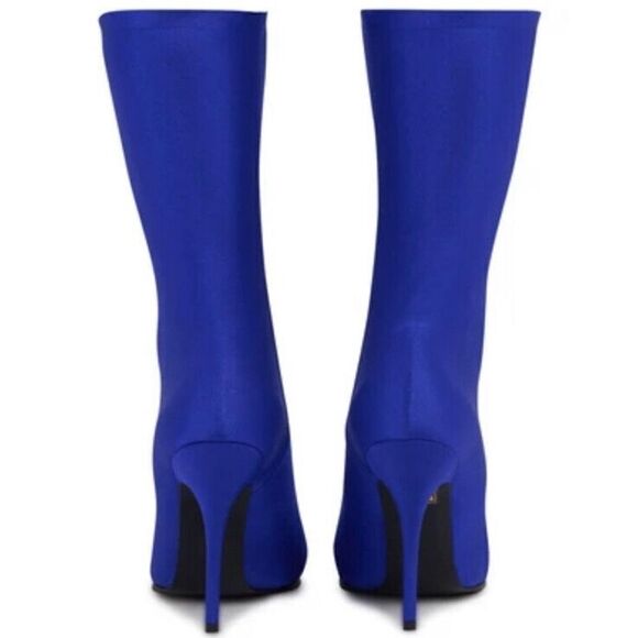 BALENCIAGA Womens Blue Stretch Comfort Round Toe Stiletto Booties - Picture 3 of 13